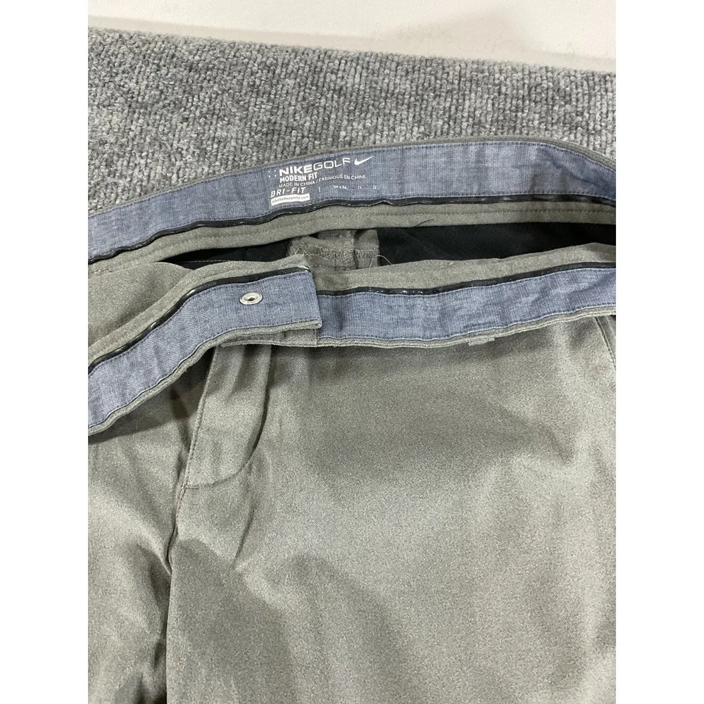 Nike Golf Dri Fit Pants Mens 34x34 Gray Modern Fit Performance Stretch Athletic